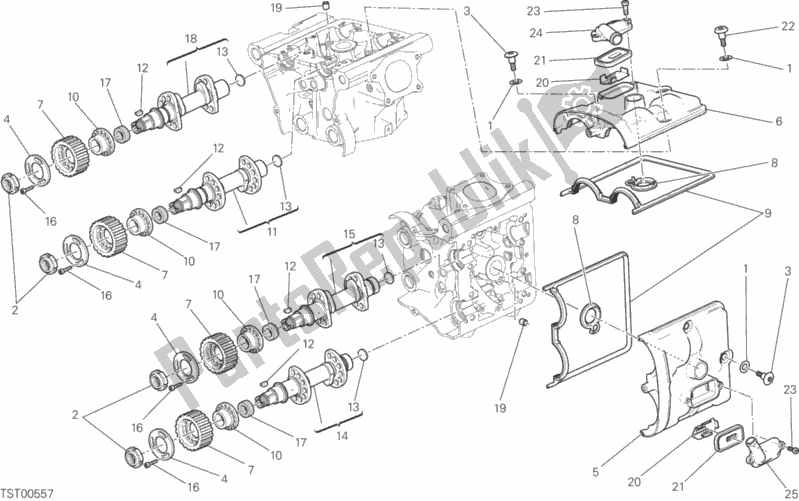 All parts for the Cylinder Head : Timing System of the Ducati Monster 821 Dark USA 2016